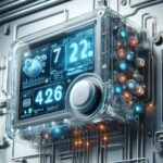 BTU meter installed in HVAC system with digital display