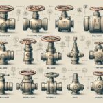 A variety of HVAC valves including 2-way, 3-way, and check valves, showing their different uses in a heating and cooling system.
