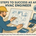 An HVAC engineer analyzing a blueprint