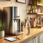 A modern water cooler with dual temperature settings