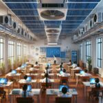 VRF HVAC system in a Hyderabad school with solar integration.