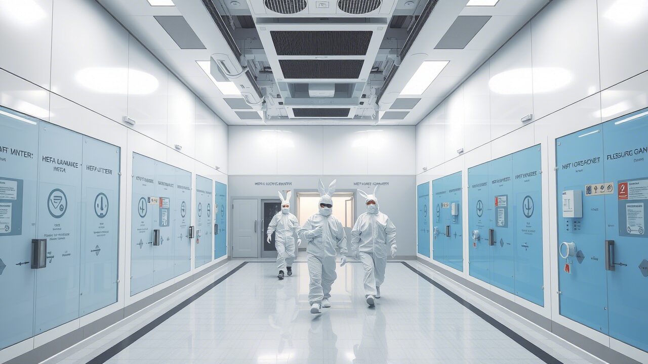Semiconductor Cleanroom Zoning in a semiconductor manufacturing facility to control contamination.